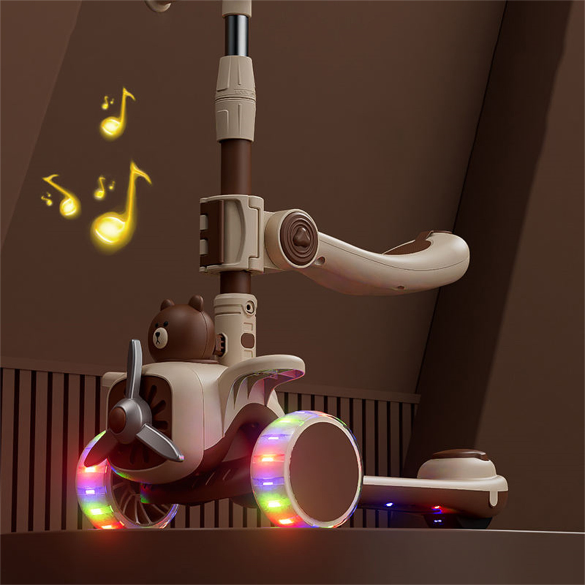 3 in 1 Pu Flashlight Wheels Push Children Scooter 3 Wheel Kid Kick Scooter Foot Scooter En14619 Approved