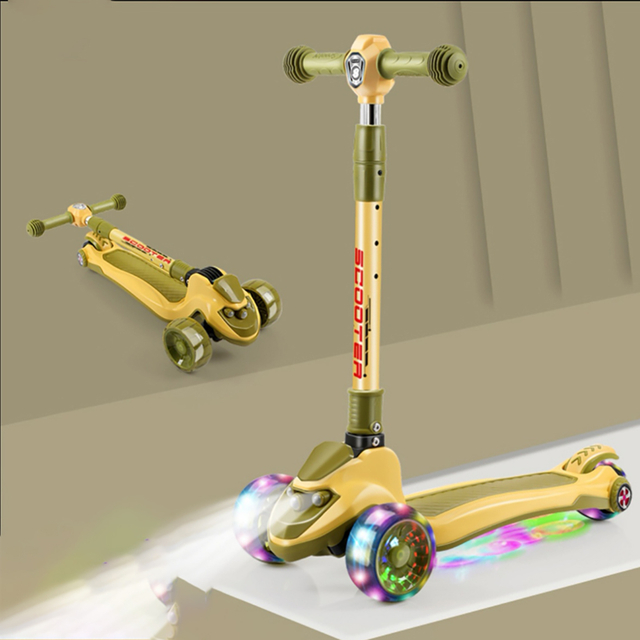 Children Scooty Mini 3 Wheel Baby Foot Kick Scooter Toys for Kids Scooters with Led Light