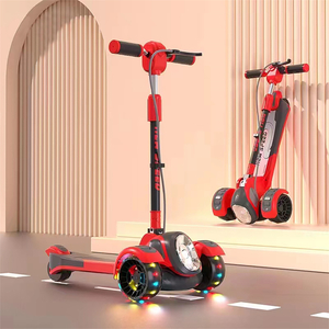 big size foldable adjustable price led flash three wheels kids children kick scooter for toddler kids age 3-8