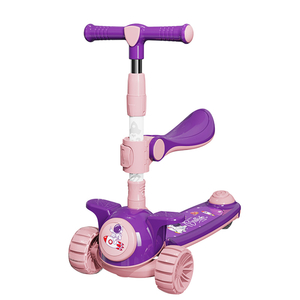 light up folding child scooters led flash wheel kids scooter manufacturers pu 3-wheels scooter for kids