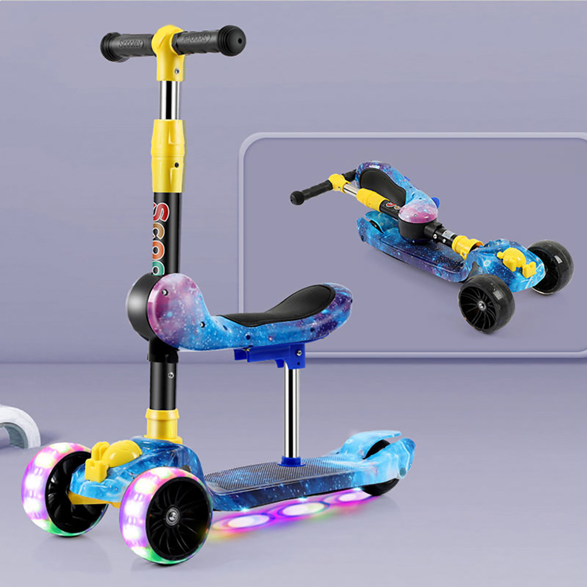 3 Year Kids' Scooters Foldable Baby Toy Scooter with Music And Light Cheap