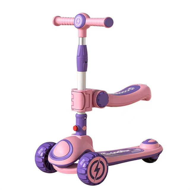 3 Wheels Adjustable Height Scooter Foldable Kick Kids Foot Scooter With Led Light for Girls Child