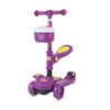 New Adjustable Baby Scooter Kid's Kick Scooter Pu Flashing Wheel Kids Folding Scooter with Seat Basket