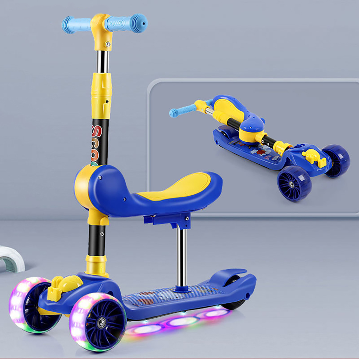 3 Year Kids' Scooters Foldable Baby Toy Scooter with Music And Light Cheap