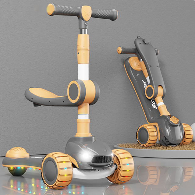 Flash Wheel Kids Scooter Folding Children Scooter Multifunction Children Balance Scooter for Kid