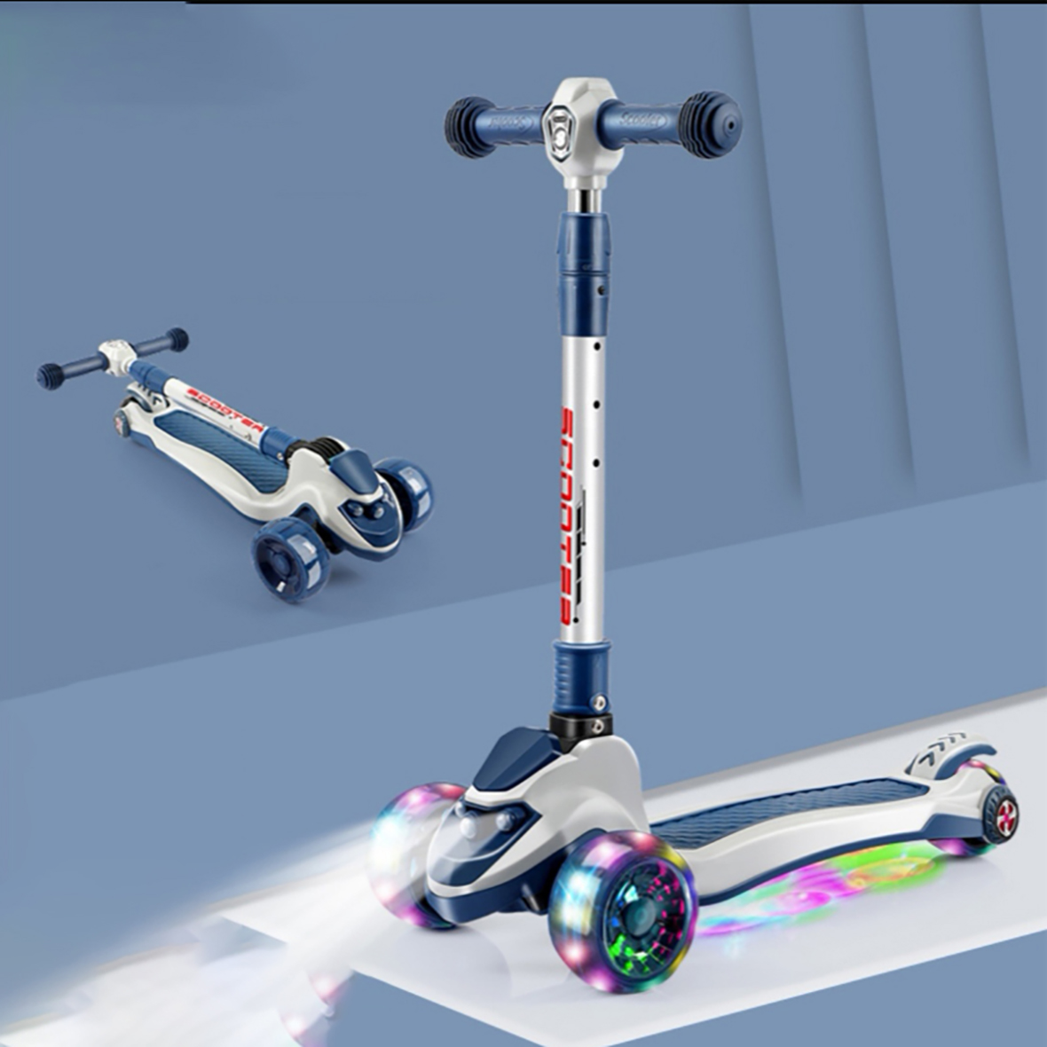Children Scooty Mini 3 Wheel Baby Foot Kick Scooter Toys for Kids Scooters with Led Light