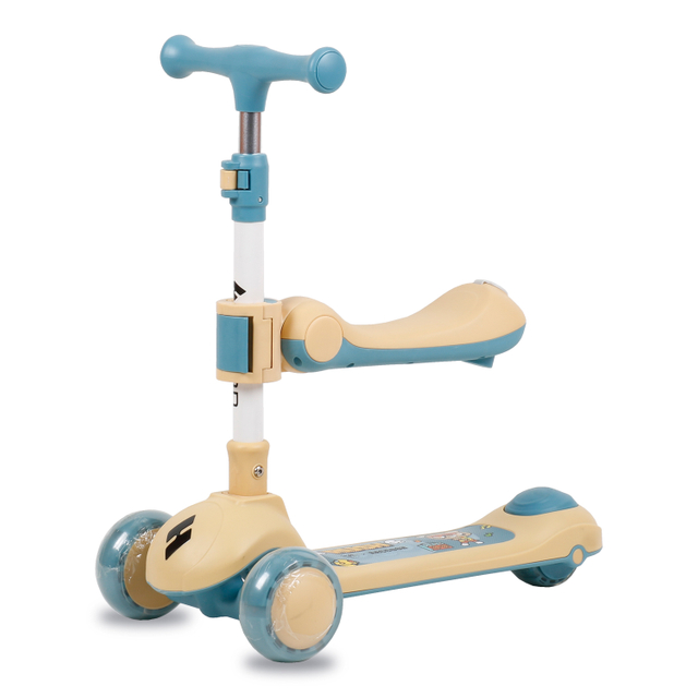 2in1 foldable children kick scooter kids scooter with seat flash children kick scooter