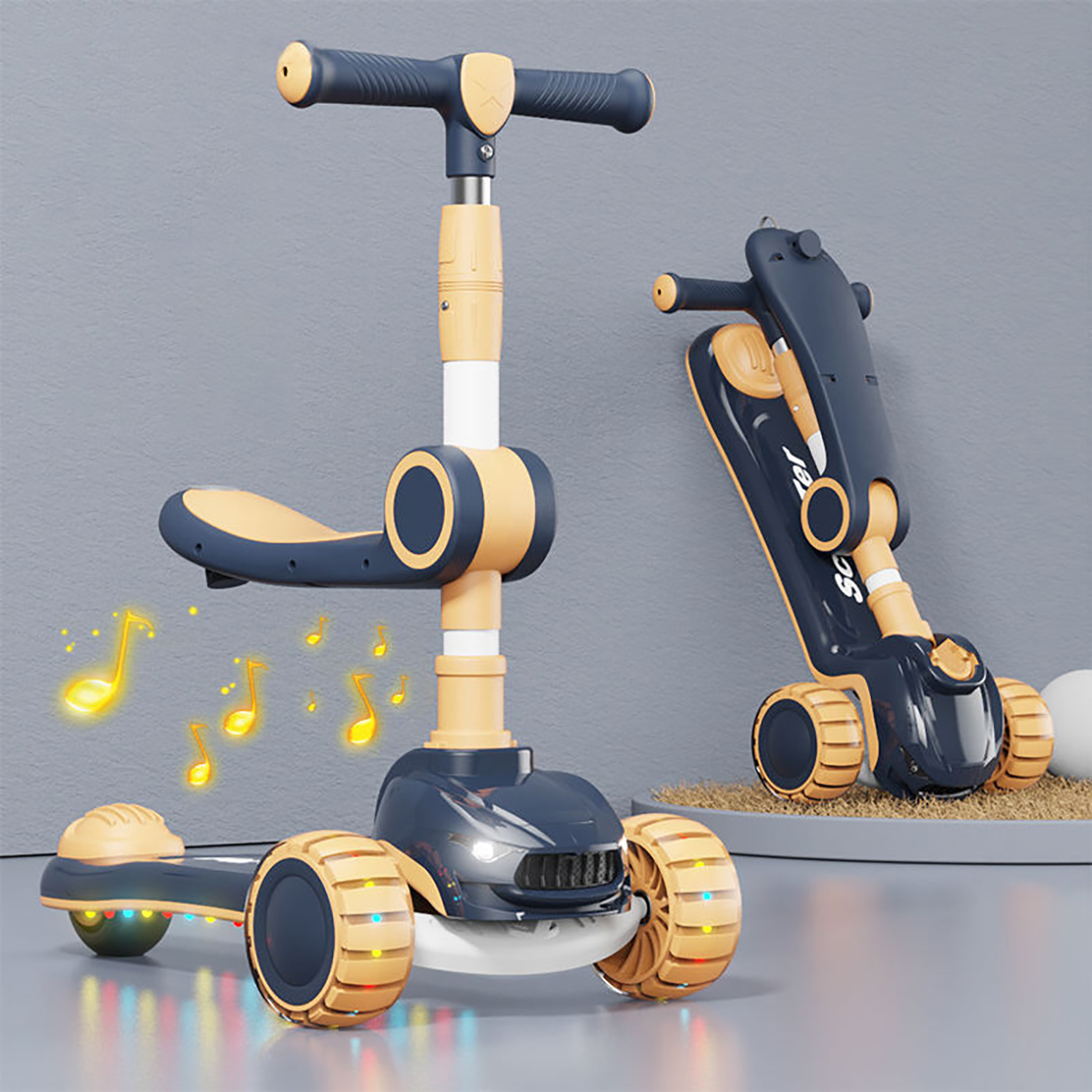Flash Wheel Kids Scooter Folding Children Scooter Multifunction Children Balance Scooter for Kid