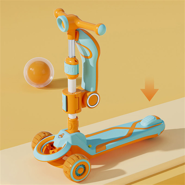 New Children's Scooters Children 2 in 1 Scooter Rotating Flashing Wheels Kids 3 Wheel Kick Scooter