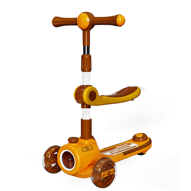 LED Light Children Scooter 3 Wheel Age 6-8 Good Price Safe 3 Wheel Durable Foot Kick Kids Scooter Girl with Seat