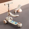 Foldable Adjustable Height Children Kick Scooter Led 3 Flashing Pu Wheels Kids Safety Scooter